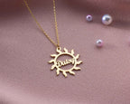 Personalized Sun Necklace: Custom Sterling Silver Name Pendant