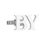 Handmade Sterling Silver Initial Cufflinks: Engraved Groomsmen Gift   Charmora Jewelry