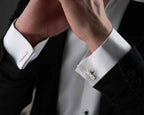 Sterling Silver Custom Name Cufflinks: Personalized Groomsmen Gift