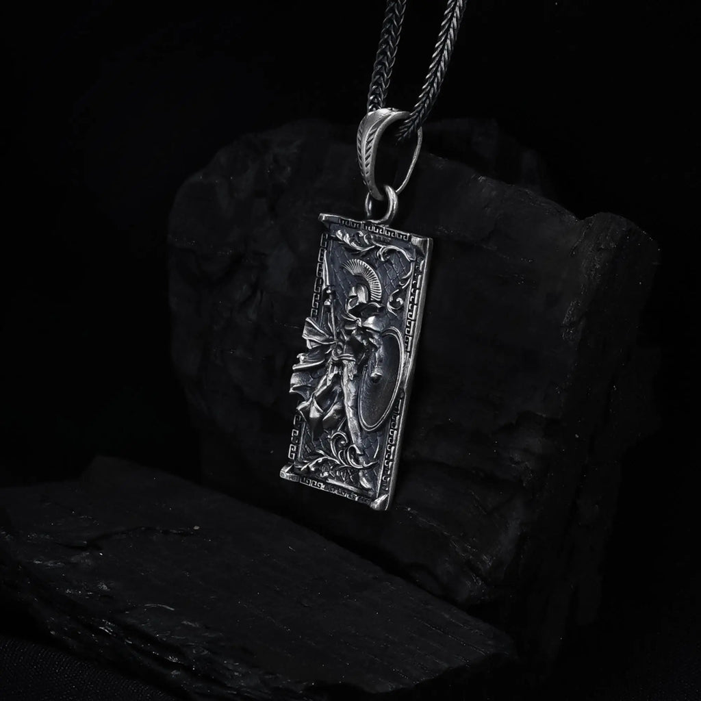 Sterling Silver Spartan Warrior Necklace: Greek Pendant Jewelry   Charmora Jewelry