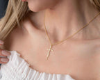 Personalized Sterling Silver Cross Necklace: Faith Jewelry Gift