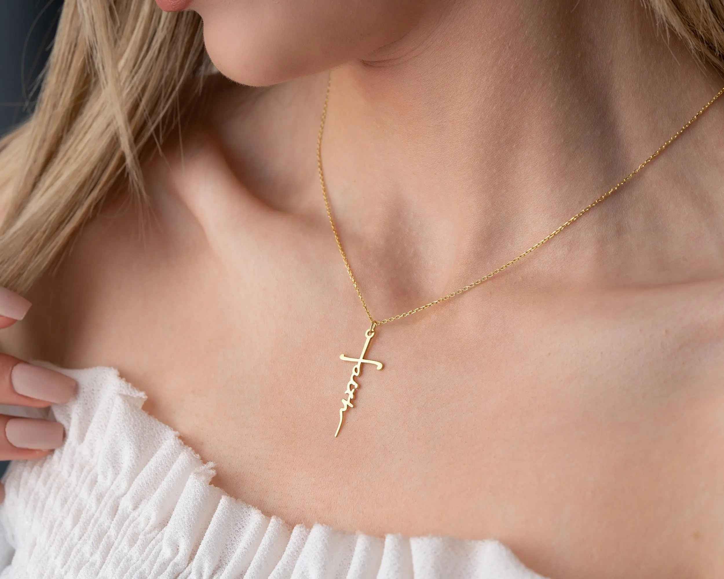 Personalized Sterling Silver Cross Necklace: Faith Jewelry Gift