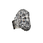Poseidon Sterling Silver Ring: Greek Mythology Neptune Symbol   Charmora Jewelry