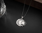 Sterling Silver Sun and Moon Necklace: Celestial Pendant Jewelry   Charmora Jewelry