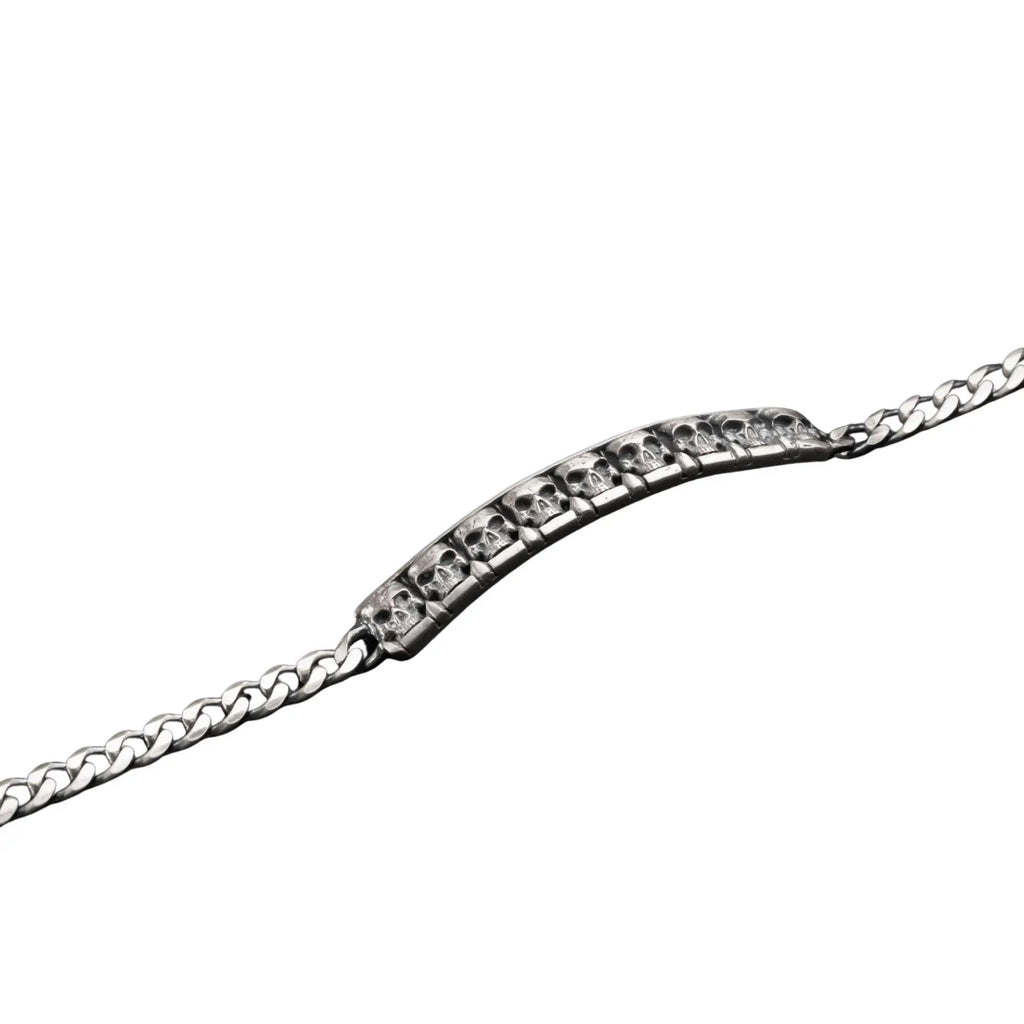 925 Sterling Silver Skull Bracelet for Men: Gothic Chain Gift for Him   Charmora Jewelry
