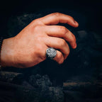 Sterling Silver Steampunk Gear Ring: Mechanical Gothic Jewelry