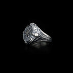Sterling Silver Viking Signet Ring: Yggdrasil Tree of Life, Norse Jewelry   Charmora Jewelry
