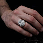 Sterling Silver Steampunk Gear Ring: Mechanical Gothic Jewelry