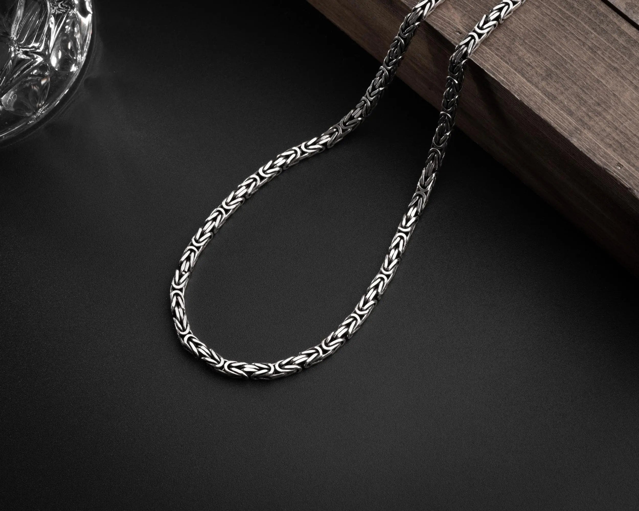 Collier chaîne royale en argent sterling pour homme : Bijou audacieux fait à la main