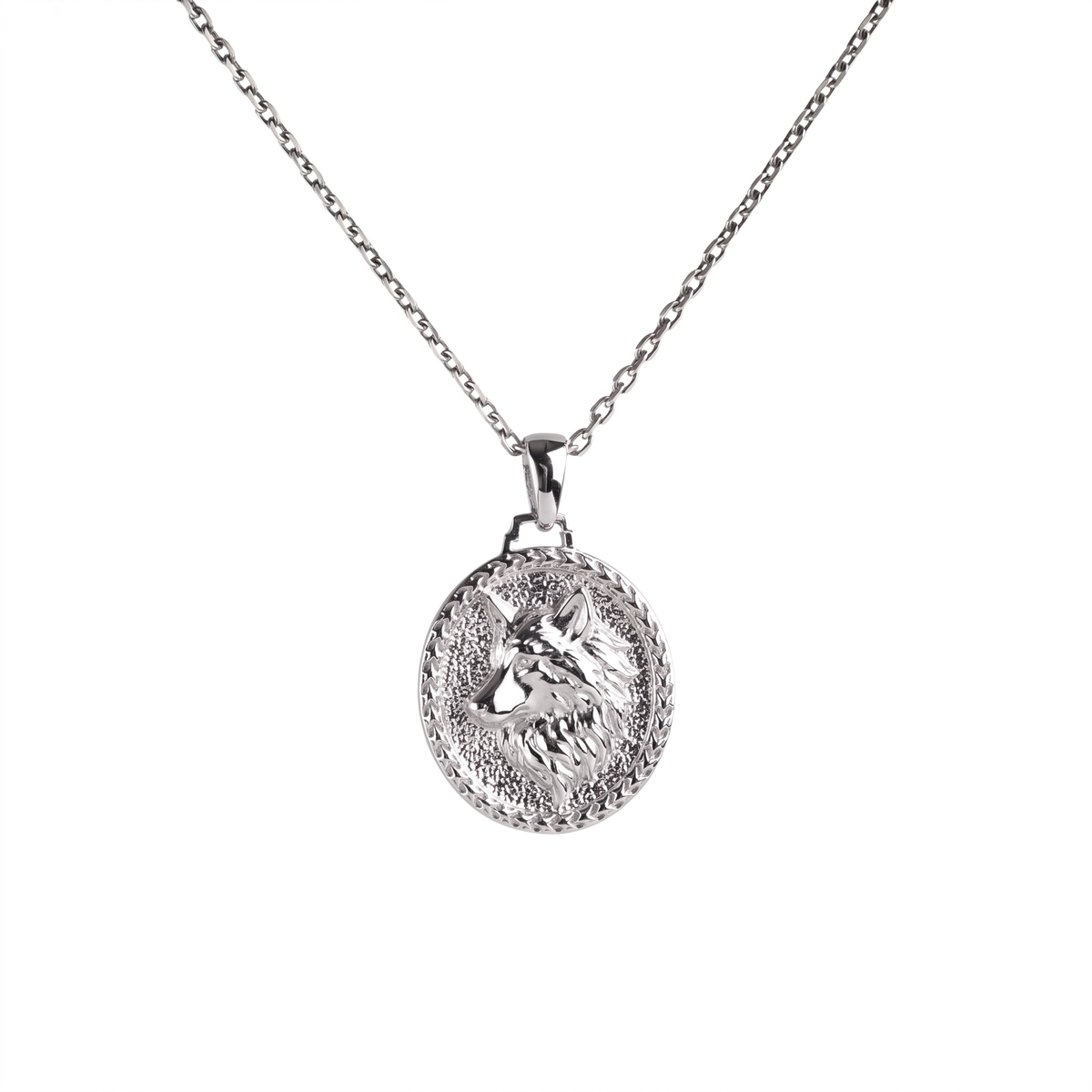 Wolf Guardian Medallion Necklace  Necklace  Charmora Jewelry