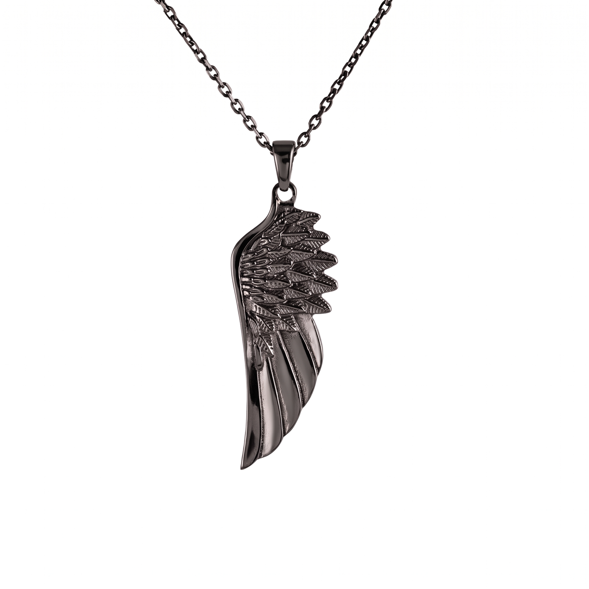 Guardian Angel Wing Feather Pendant Necklace  Necklace  Charmora Jewelry