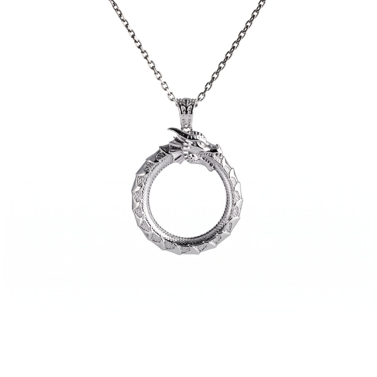 Ouroboros Dragon Eternal Cycle Necklace  Necklace  Charmora Jewelry