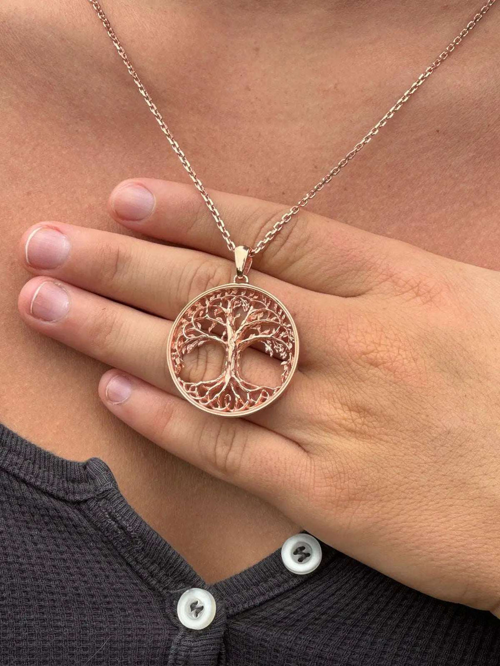 Sterling Silver Yggdrasil Necklace: Viking Tree of Life Pendant   Charmora Jewelry