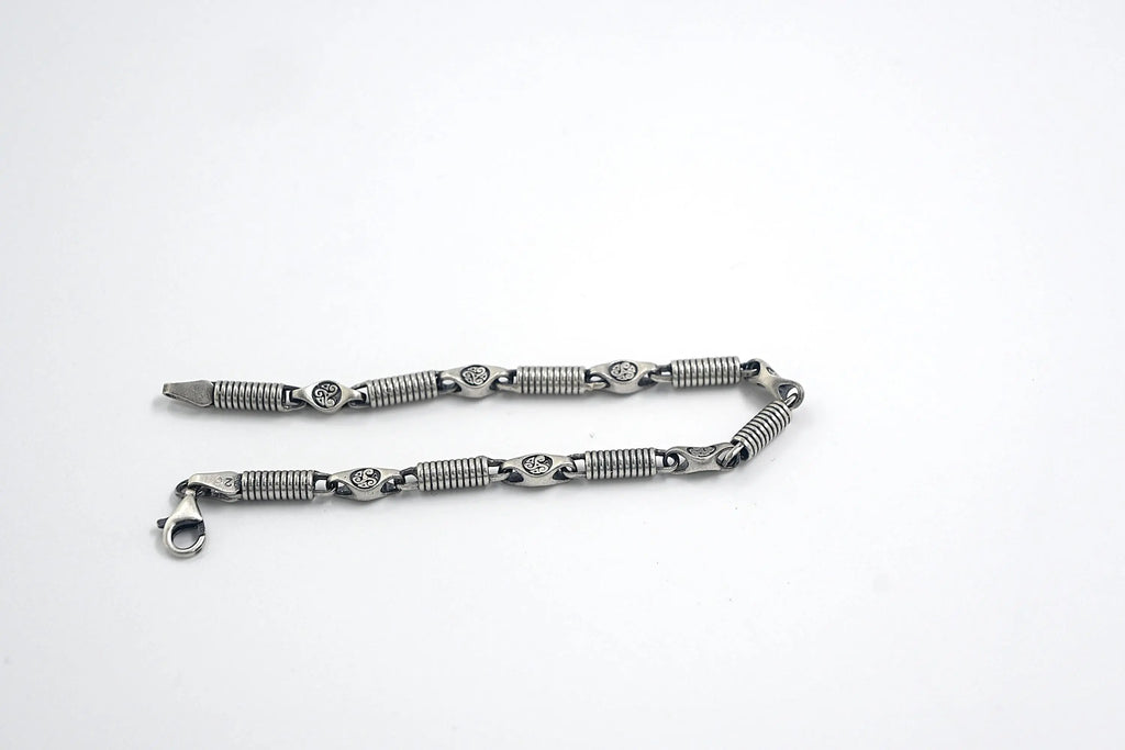 Oxidized Sterling Silver Bracelet for Men: Unique Design   Charmora Jewelry