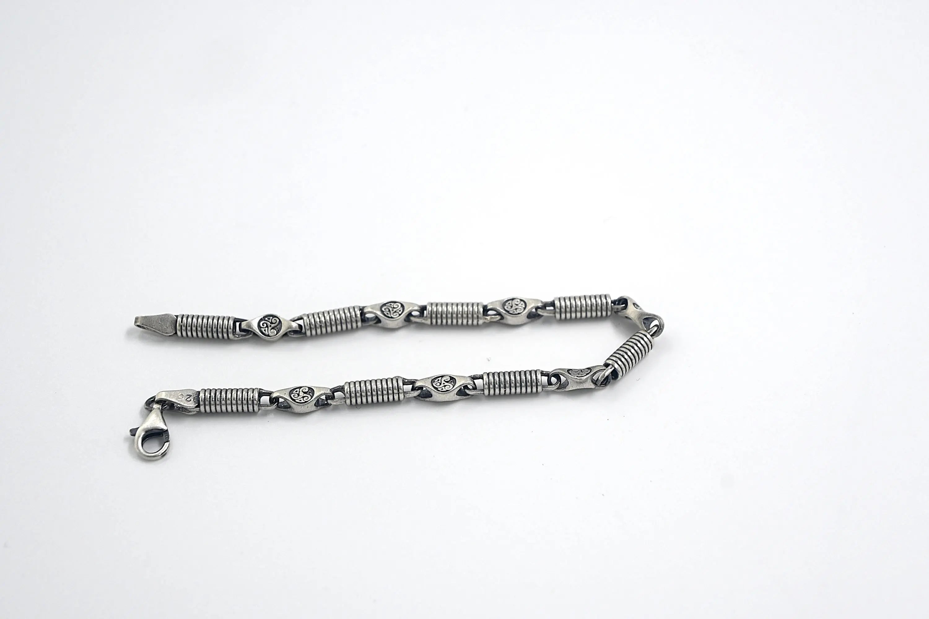 Oxidized Sterling Silver Bracelet for Men: Unique Design   Charmora Jewelry