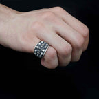 Sterling Silver Skull Ring: Memento Mori Biker Ring, Gothic Jewelry