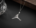 Handmade Sterling Silver Basketball Player Pendant Necklace   Charmora Jewelry