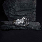 Mens Sterling Silver American Coat of Arms Ring: Patriotic USA Jewelry
