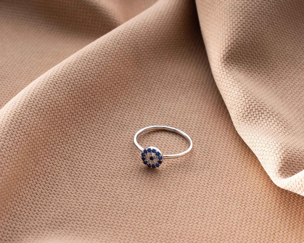 Sterling Silver Evil Eye Ring: Women's Protection Jewelry