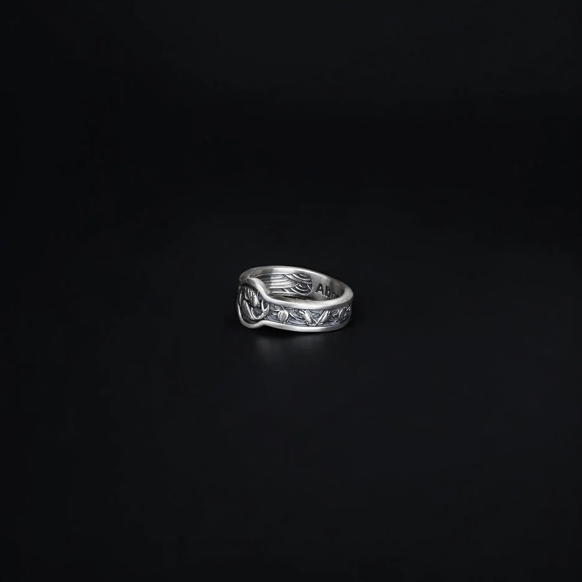 Sterling Silver Japanese Koi Fish Ring, Fish Lover Gift   Charmora Jewelry