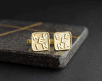 Personalized Sterling Silver Cufflinks – Engraved Name, Groom Gift