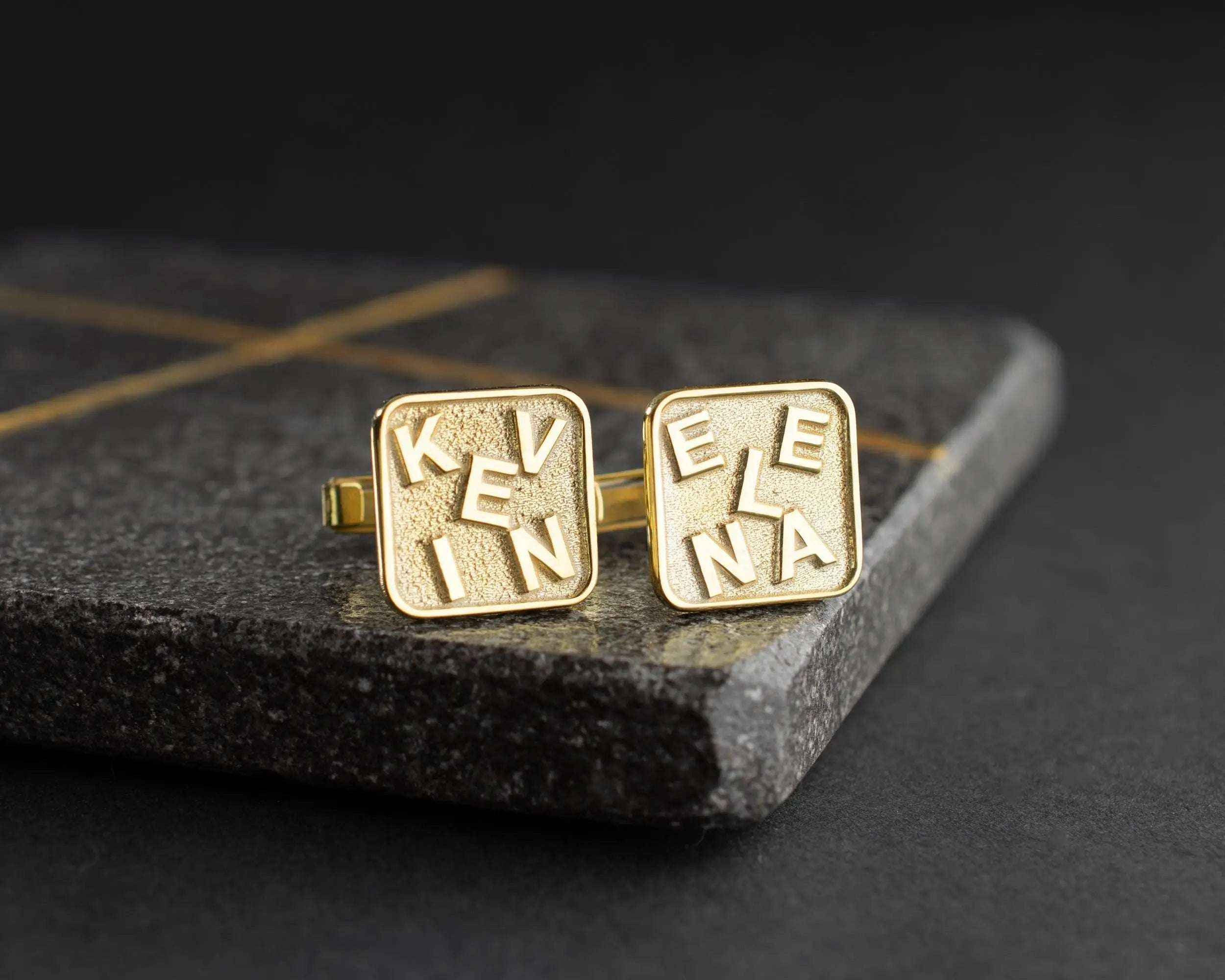 Personalized Sterling Silver Cufflinks – Engraved Name, Groom Gift