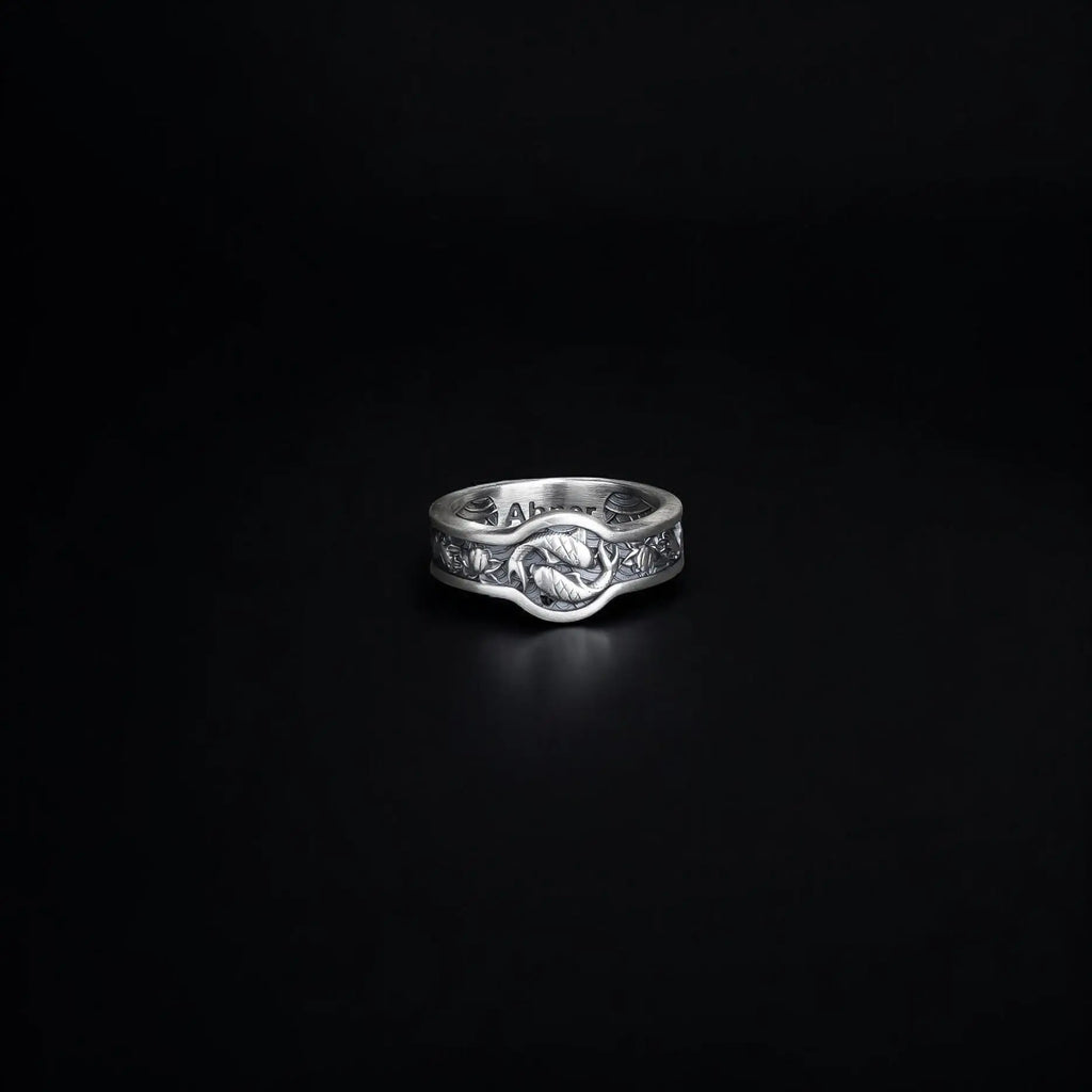 Sterling Silver Japanese Koi Fish Ring, Fish Lover Gift   Charmora Jewelry