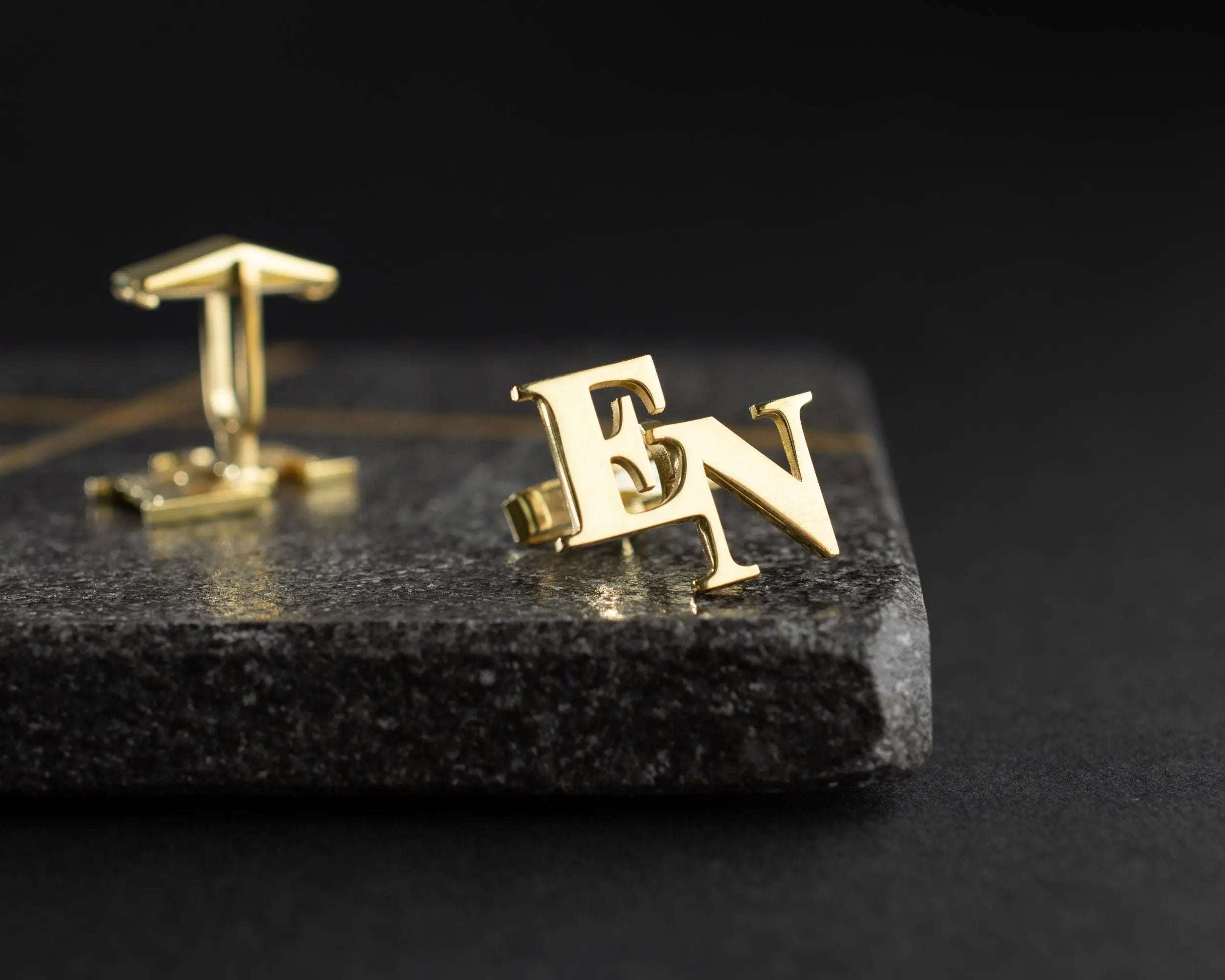 Sterling Silver Initial Cufflinks: Personalized Letter Groomsmen Gift   Charmora Jewelry