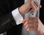 Sterling Silver Initial Cufflinks: Personalized Letter Groomsmen Gift