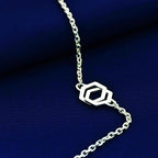 Sterling Silver Geometric Bracelet: Minimal Modern Chain Jewelry