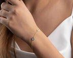 Blue Evil Eye Bracelet: Sterling Silver Gold Protection Jewelry