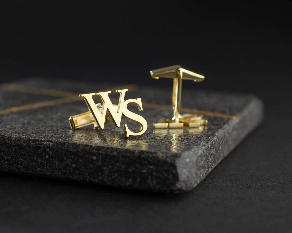 Personalized Initial Cufflinks: 925 Sterling Silver Custom Engraved   Charmora Jewelry