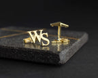 Personalized Initial Cufflinks: 925 Sterling Silver Custom Engraved   Charmora Jewelry
