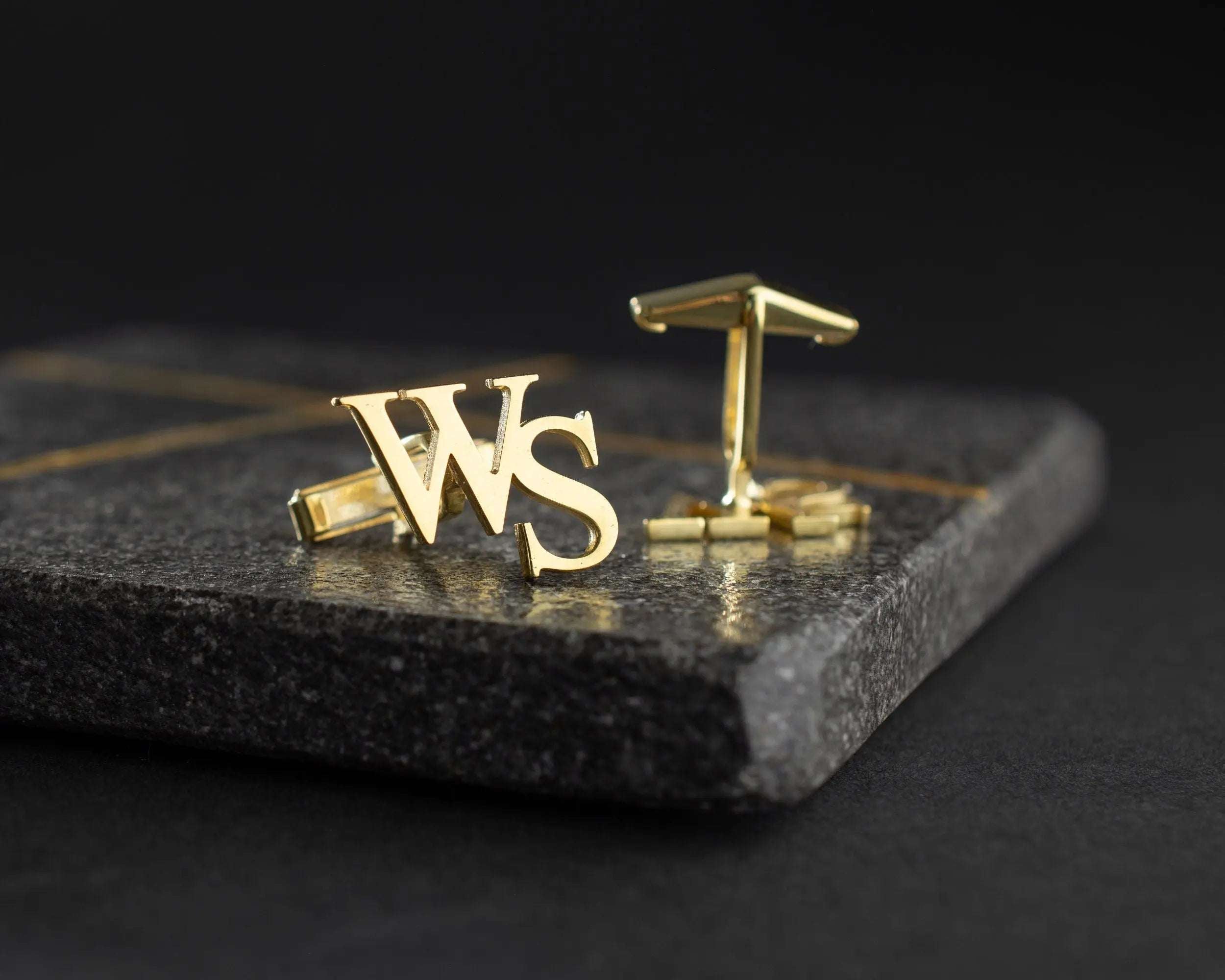 Personalized Initial Cufflinks: 925 Sterling Silver Custom Engraved   Charmora Jewelry