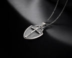 Sterling Silver Cross Necklace: Oxidized Christian Pendant   Charmora Jewelry