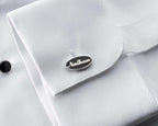 Personalized Sterling Silver Cufflinks: Engraved Initial Wedding Groomsmen Gift   Charmora Jewelry