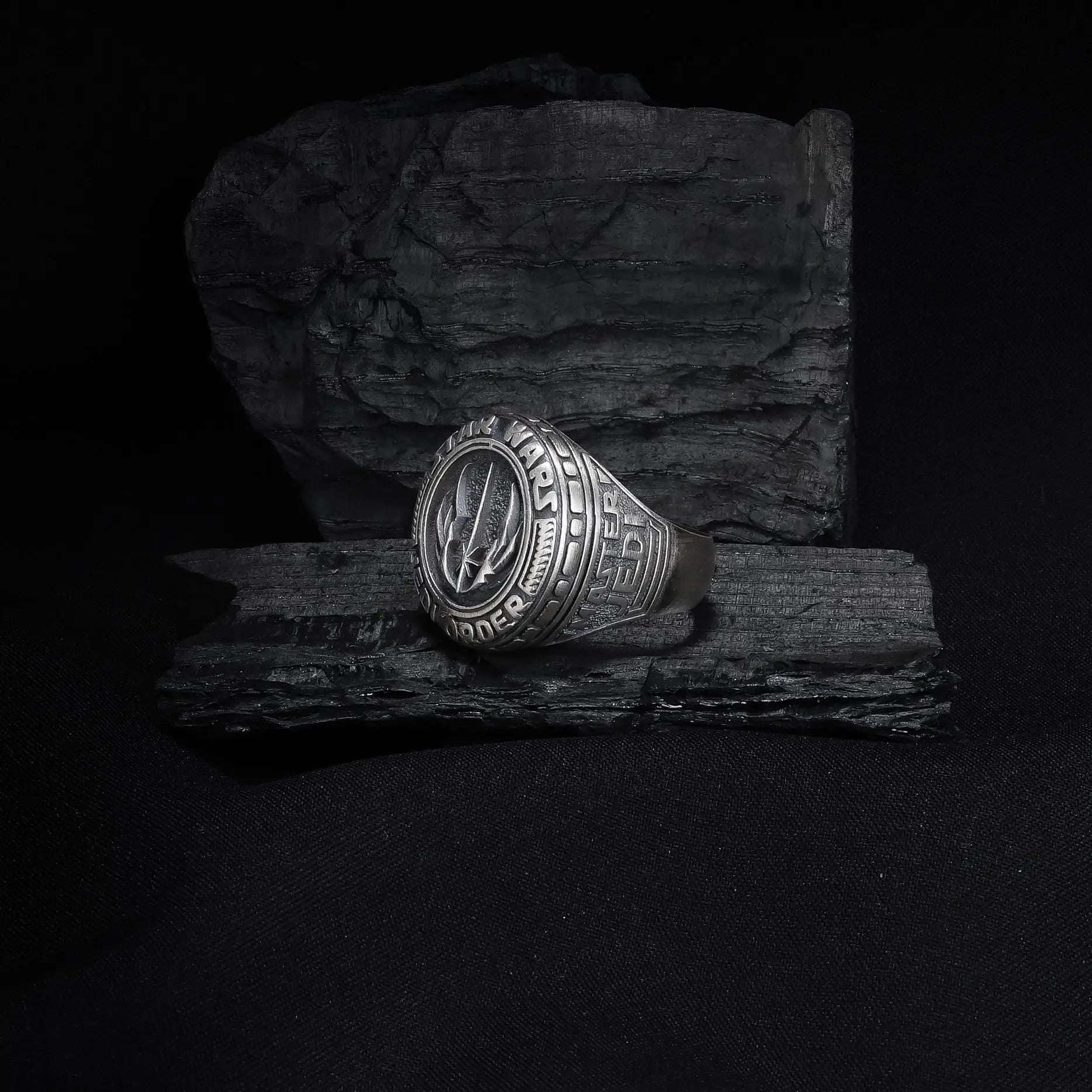 Sterling Silver Star Wars Ring: Jedi Order Symbol, Galactic Jewelry   Charmora Jewelry