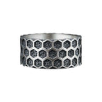 Sterling Silver Honeycomb Ring: Geometric Bee Jewelry   Charmora Jewelry