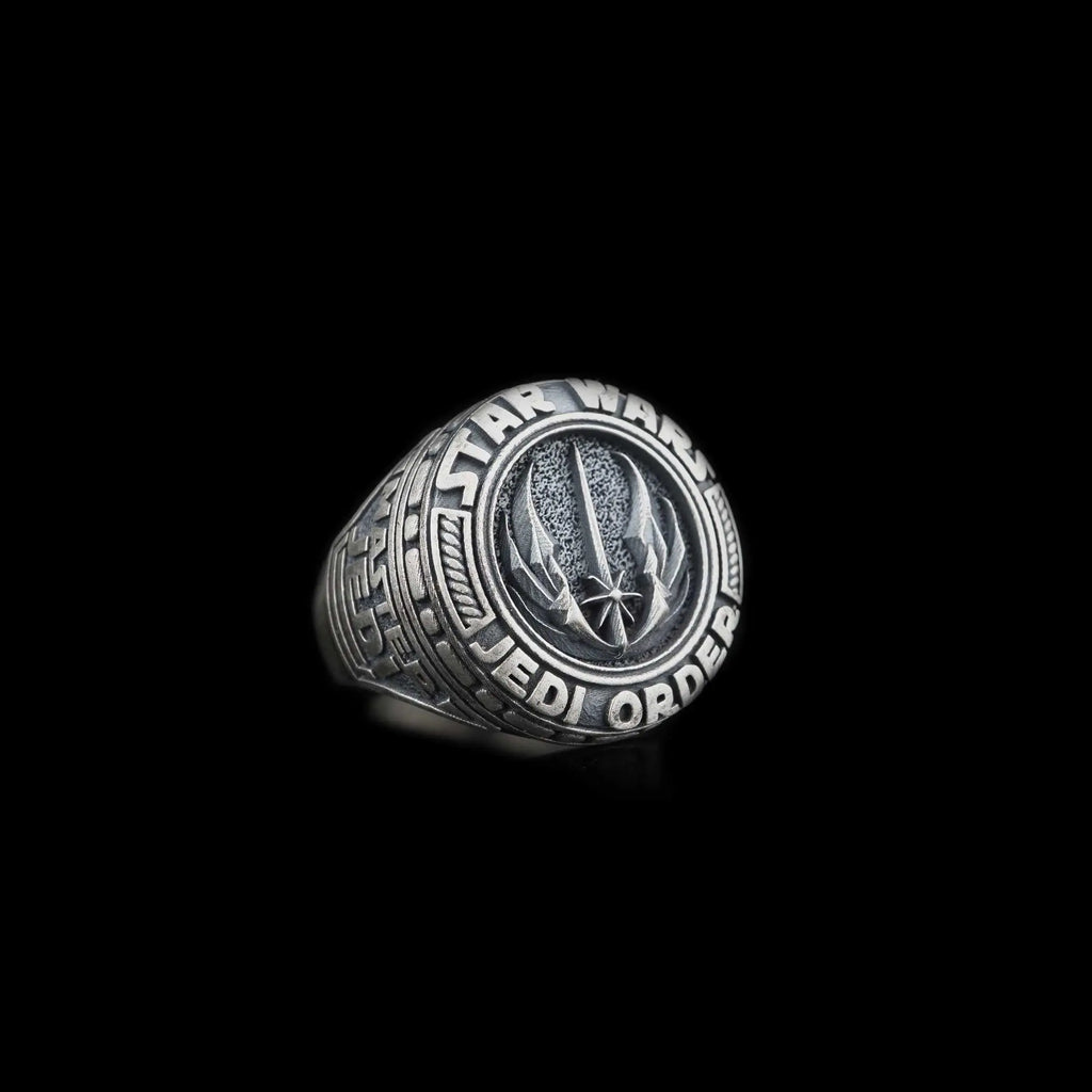 Sterling Silver Star Wars Ring: Jedi Order Symbol, Galactic Jewelry   Charmora Jewelry