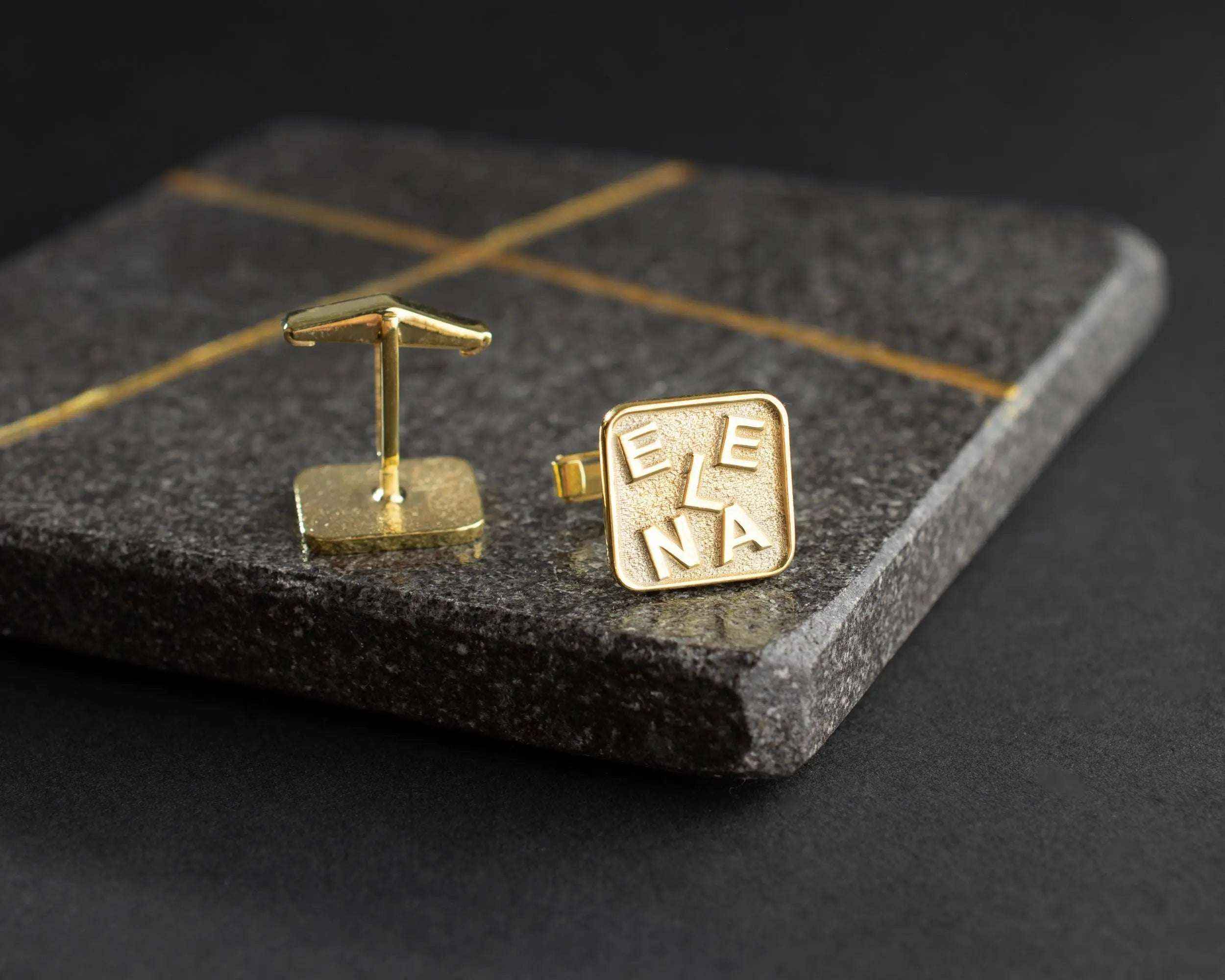 Personalized Sterling Silver Cufflinks – Engraved Name, Groom Gift