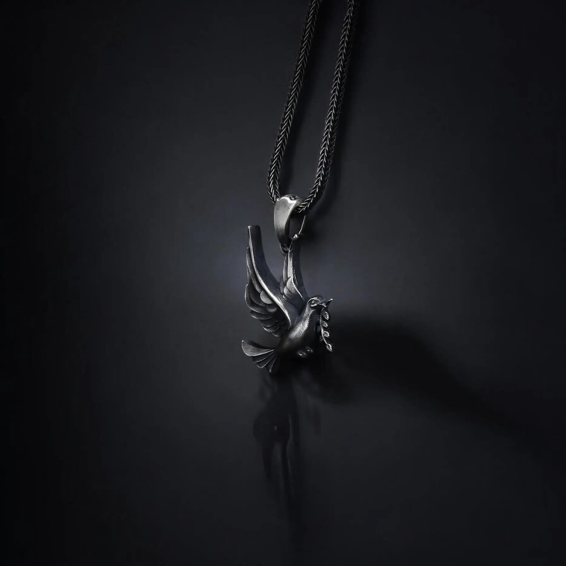 Sterling Silver Dove Necklace: Handmade Peace Symbol Pendant   Charmora Jewelry