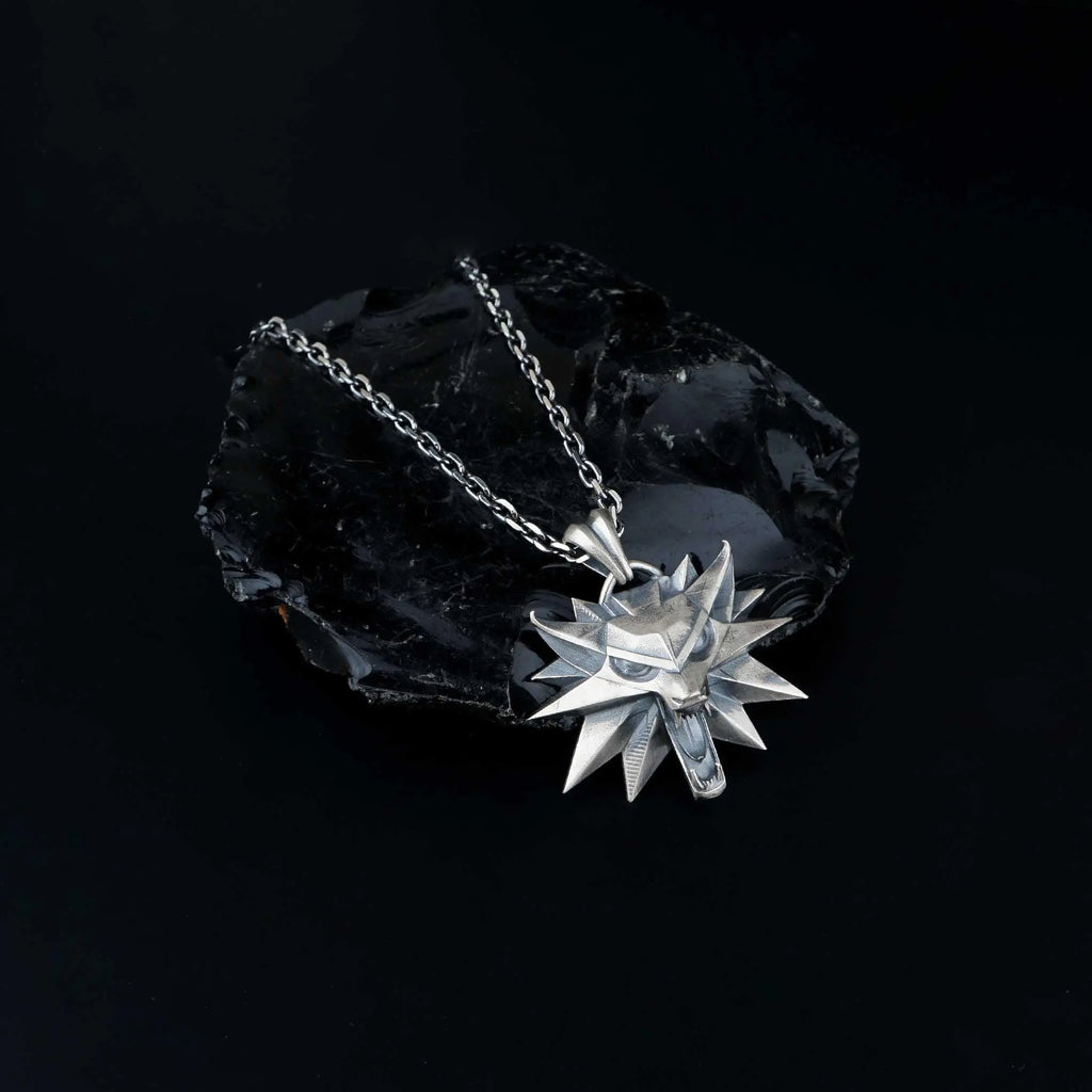 Sterling Silver Wolf Pendant Necklace | Viking Howling Wolf Men Jewelry   Charmora Jewelry
