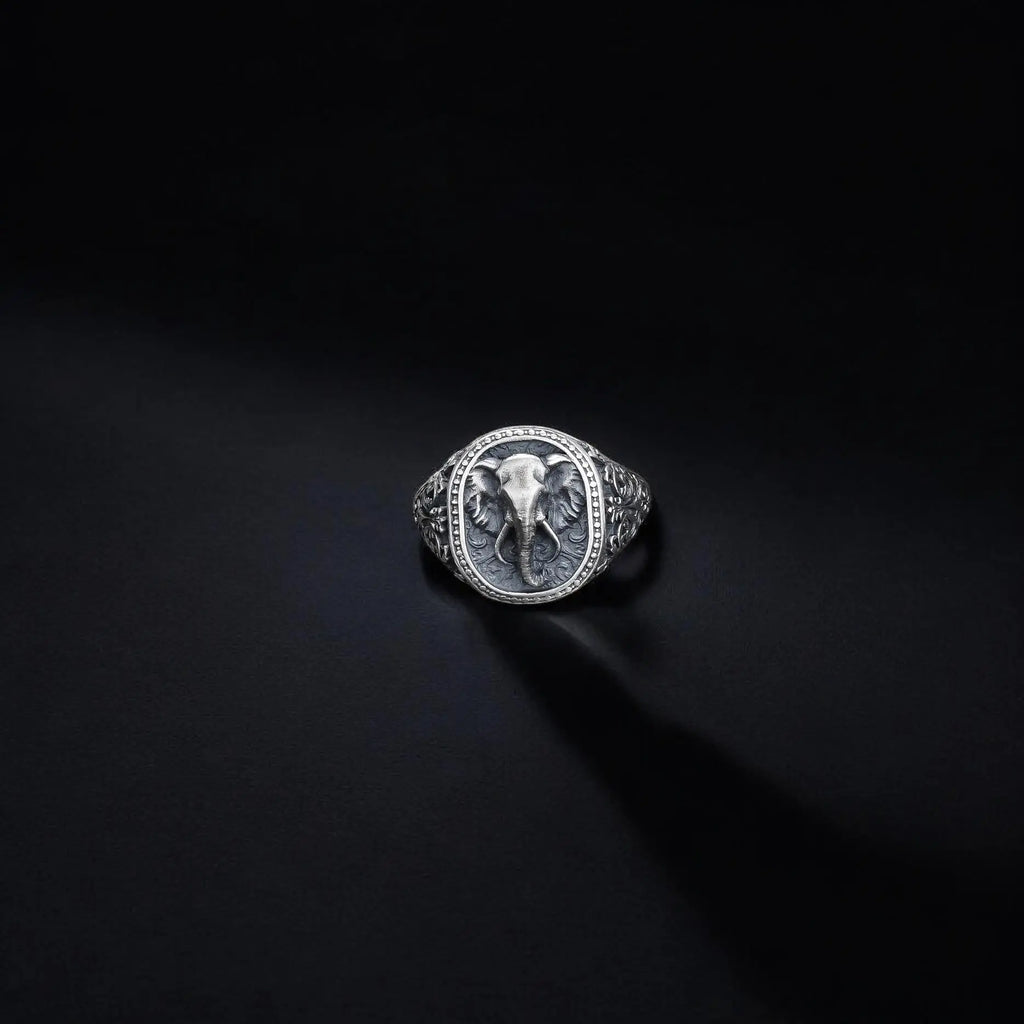 Handmade Sterling Silver Elephant Ring: Animal Jewelry Gift   Charmora Jewelry