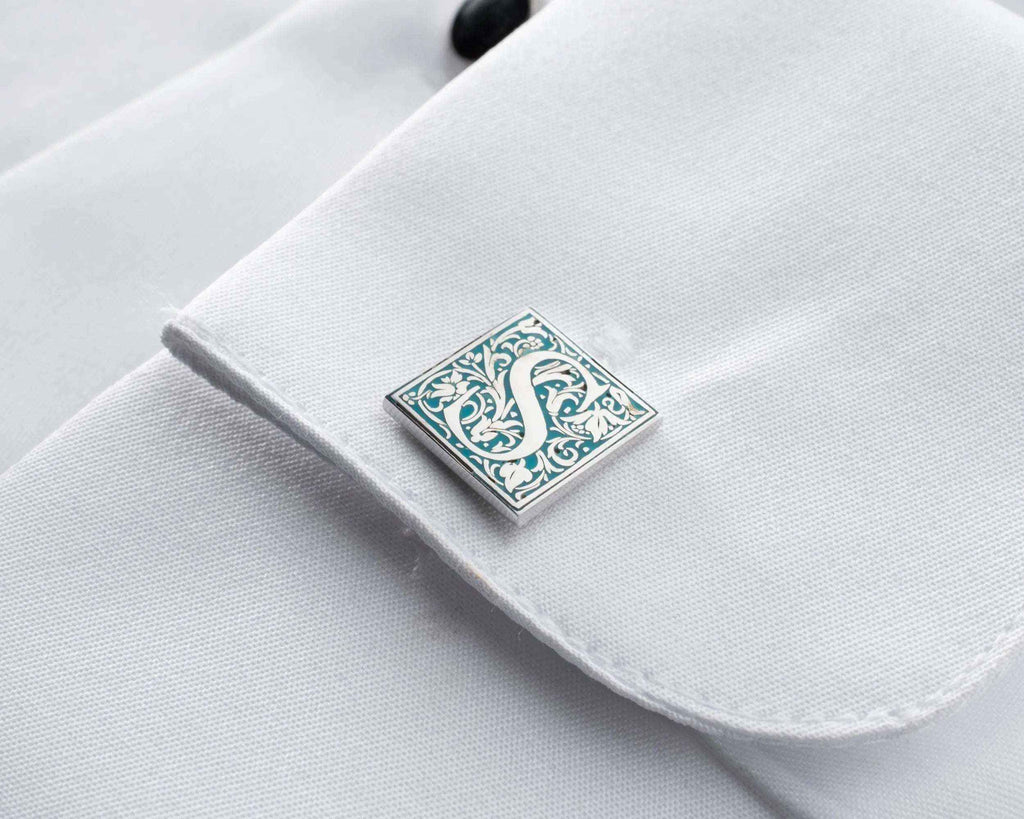 Personalized Initial Cufflinks: Engraved Sterling Silver Groomsmen Gift