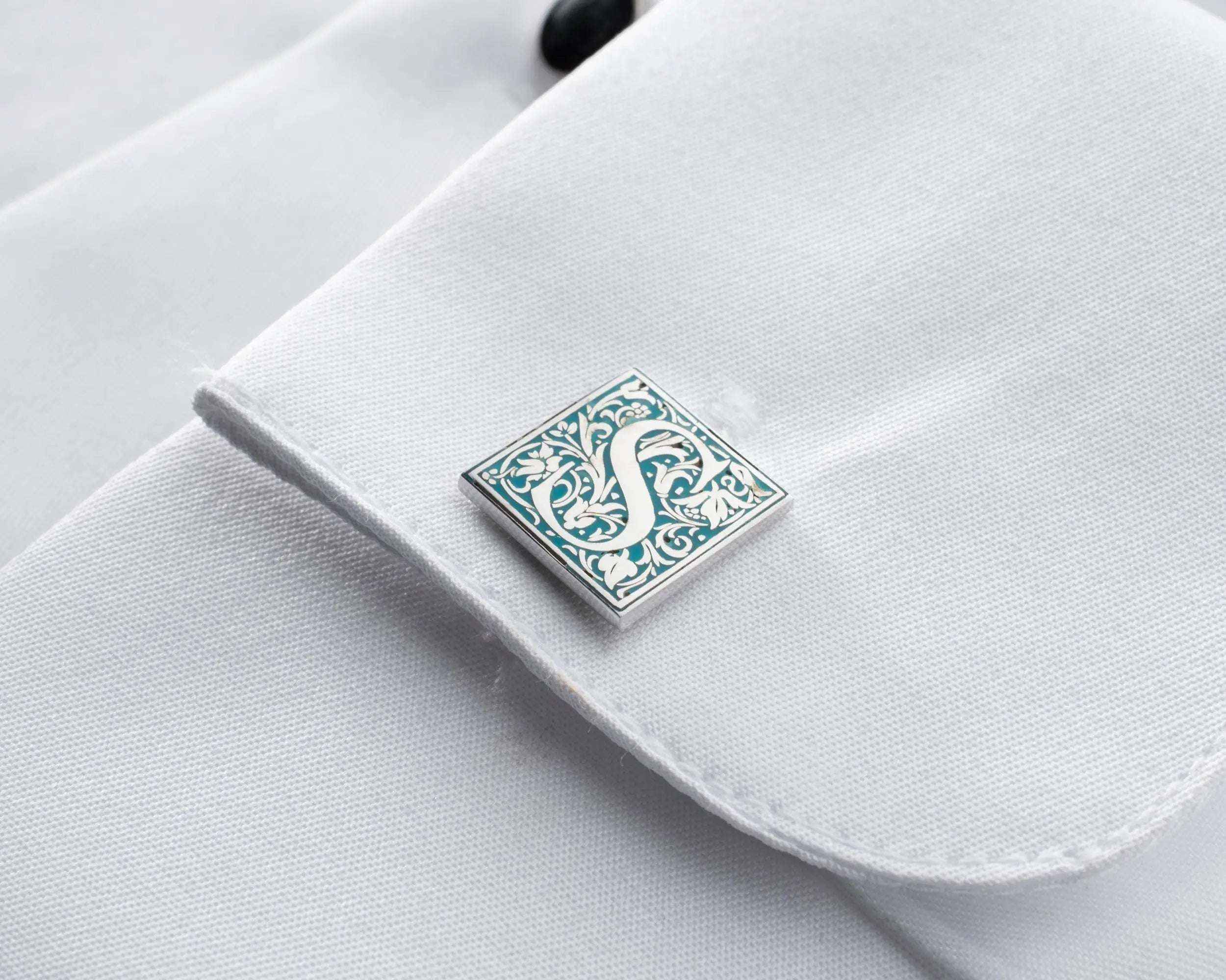 Personalized Initial Cufflinks: Engraved Sterling Silver Groomsmen Gift