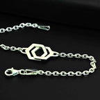 Sterling Silver Geometric Bracelet: Minimal Modern Chain Jewelry
