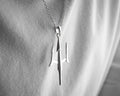 Sterling Silver Trident Necklace: Poseidon's Spear Pendant, Mythology Jewelry   Charmora Jewelry