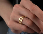 Solid Gold Lesbian Venus Symbol Ring: LGBTQ Pride Jewelry