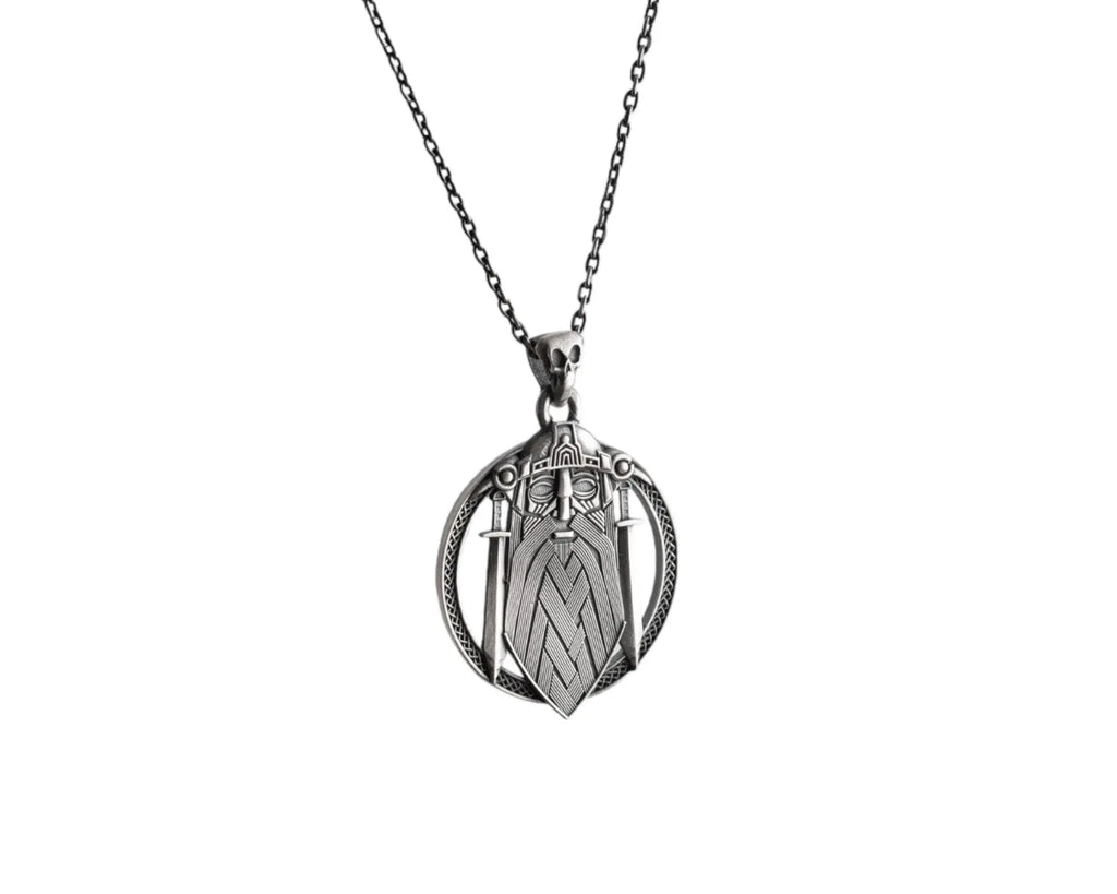 Handmade Sterling Silver Viking Warrior Pendant Necklace   Charmora Jewelry