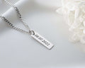 Engraved Sterling Silver Bar Necklace for Men Personalized Gift   Charmora Jewelry